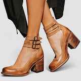 Isabel - Zapatos de tacón alto con tiras y suela gruesa