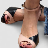 Isabel - Zapatos de tacón medio con tira al tobillo