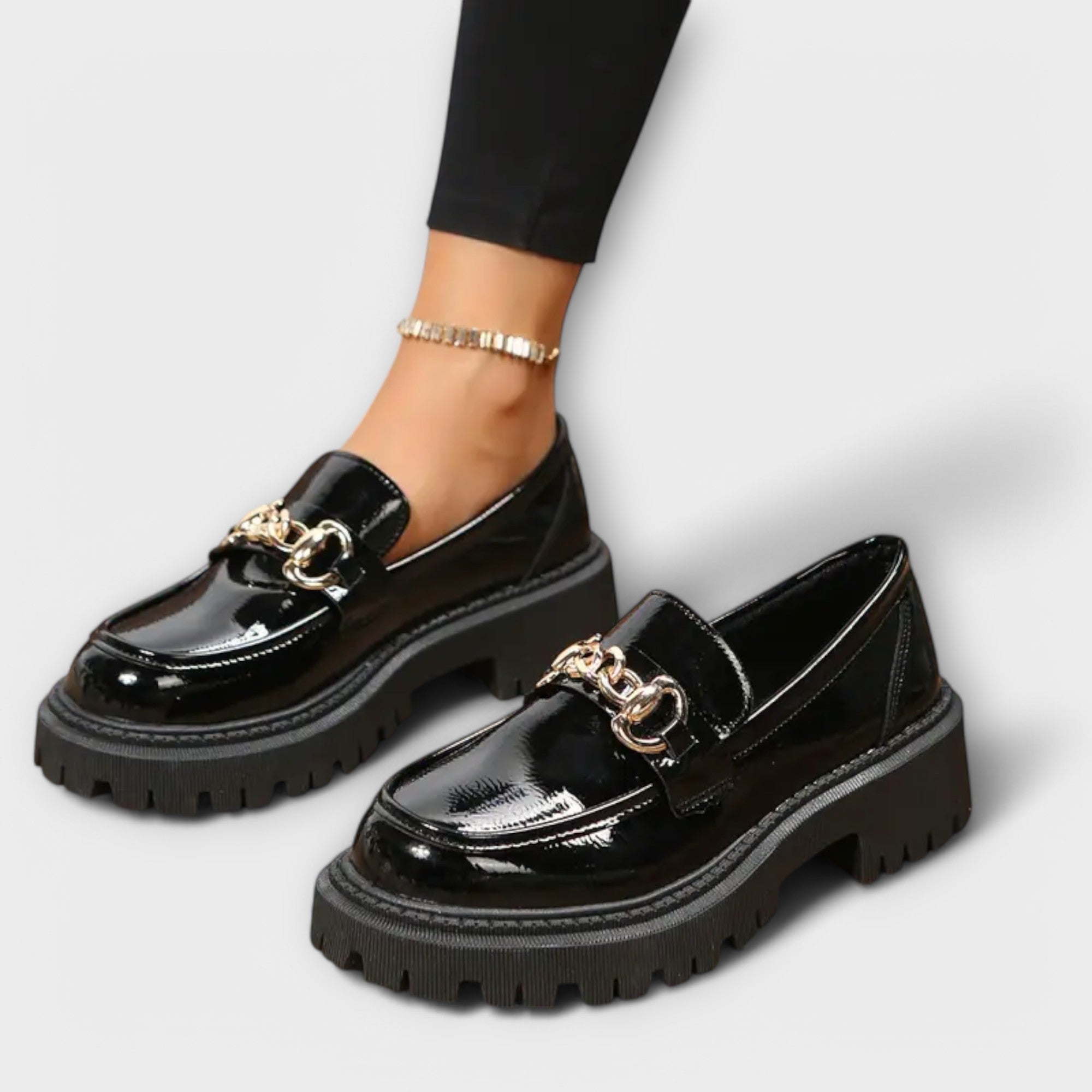 Isabel - Mocasines de plataforma para mujer con hebilla