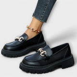Isabel - Mocasines de plataforma para mujer con hebilla