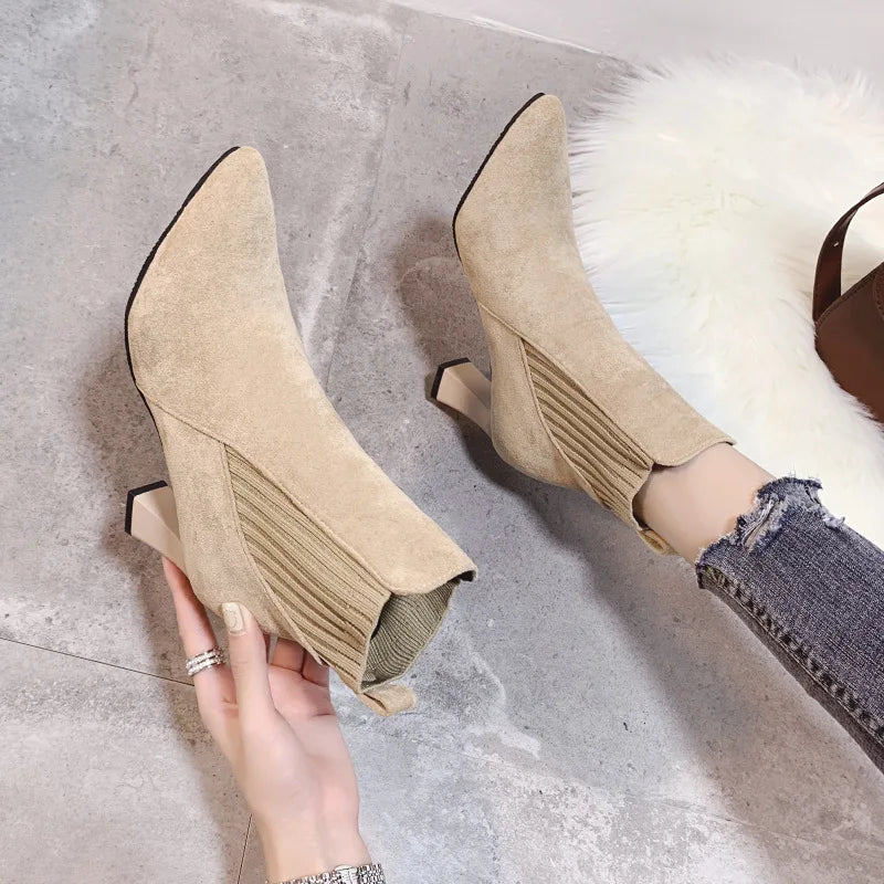 Clara - Botas de ante con plataforma