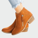 Botas de cuero ortopédicas con tacón para el invierno de Clara