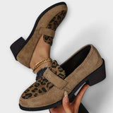 Clara - Zapatos elegantes de señora con estampado de leopardo