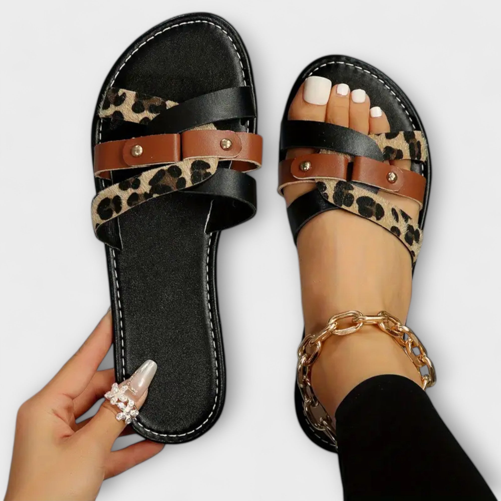Ana - Sandalias leopardo