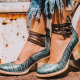 Isabel - Zapatos de tacón alto con tiras y suela gruesa