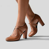 Isabel - Zapatos de tacón con tiras cruzadas